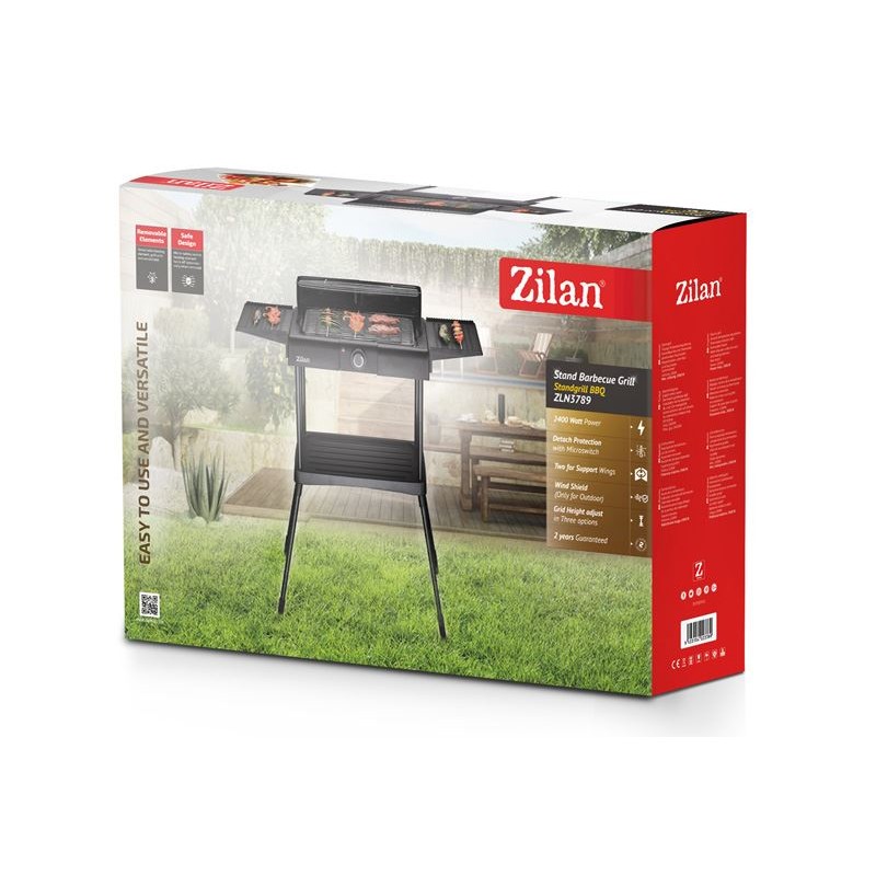 Gratar electric cu picior ZİLAN ZLN-3789 ,2400 W, termostat reglabil