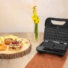 Sandwich-maker ZILAN 5 in 1 ZLN-3932, Negru/Inox 800 W, 5 tipuri de placi grill, triunghi, sandwich, waffle, nuci,