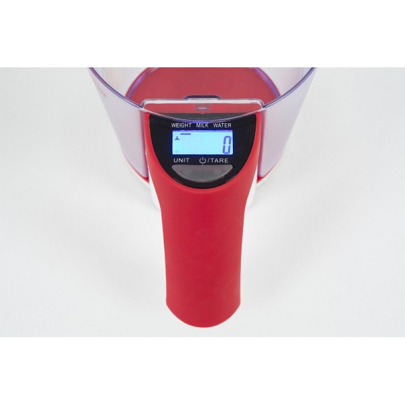 Cantar de bucatarie digital Zilan ZLN 7788, Rosu cu cana, capacitate 2 kg,