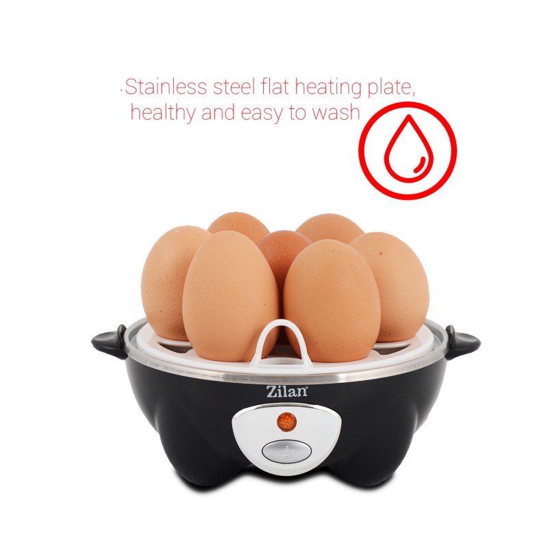 Fierbator de oua ZİLAN ZLN-8075, Negru 360W, Capacitate 7 oua,