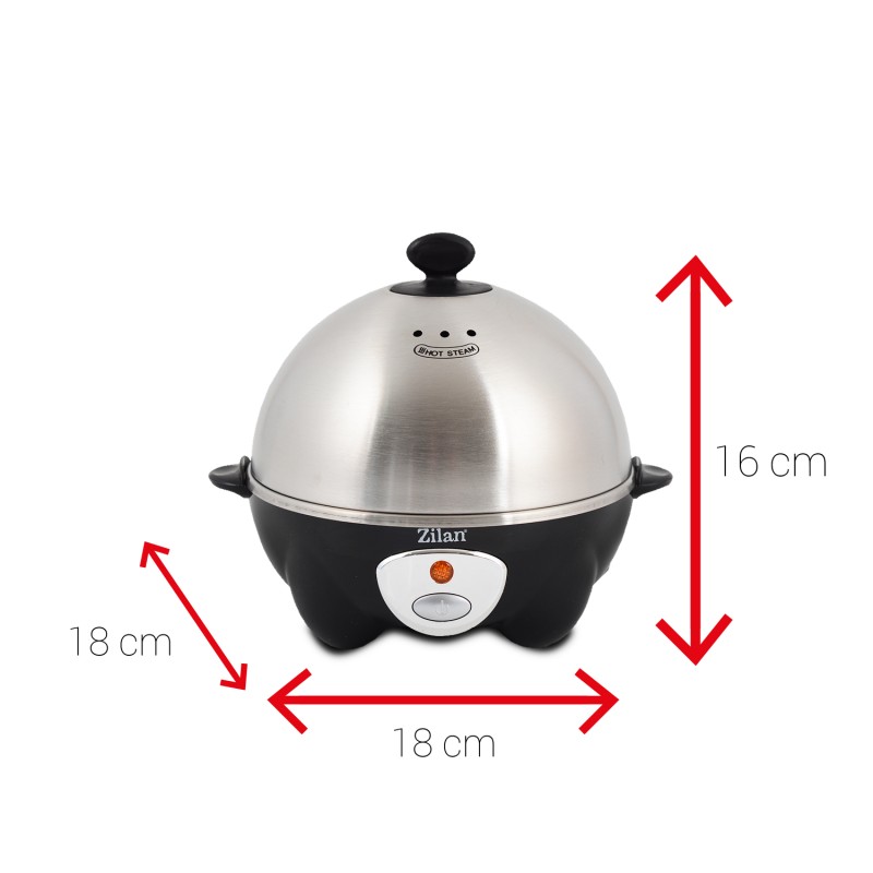 Fierbator de oua ZİLAN ZLN-8075, Negru 360W, Capacitate 7 oua,