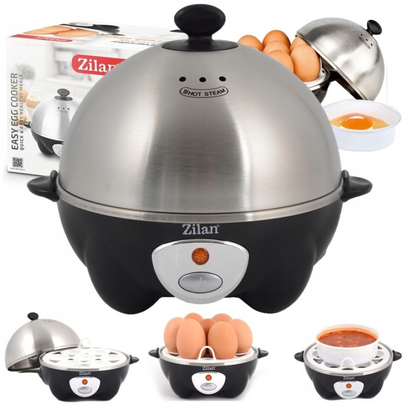 Fierbator de oua ZİLAN ZLN-8075, Negru 360W, Capacitate 7 oua,