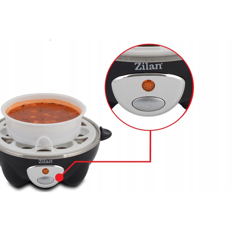 Fierbator de oua ZİLAN ZLN-8075, Negru 360W, Capacitate 7 oua,