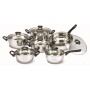 Set oale inox FLORIA ZLN-1167, 12 piese  6 oale inox+6 capace sticla termorezistenta , Manere bachelita, Fund dublu, inclusiv inductie