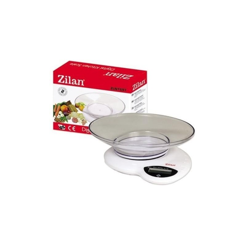 Cantar de bucatarie, Zilan ZLN-7697 ,Alb 3 Kg, Display LCD.