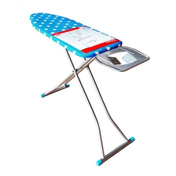 Masa de calcat ZILAN ZLN 7666, suprafata de lucru 110x33 cm, blat plasa metalica, suport pentru fierul de calcat