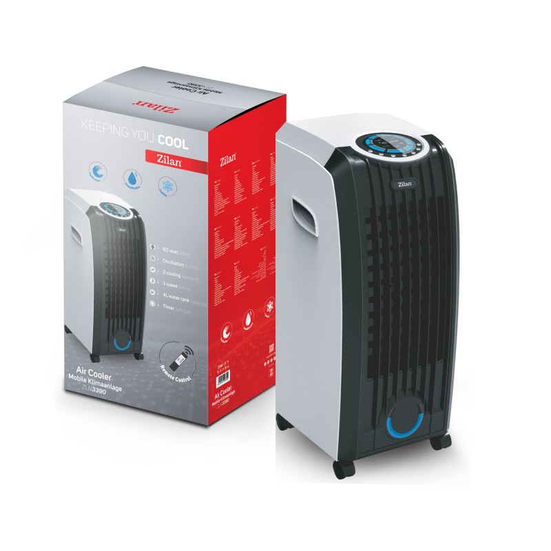Racitor aer Zilan ZLN-3390, Putere 60W, Telecomanda, 3 viteze, Rezervor apa 4L, Timer, Umidificator si Purificator