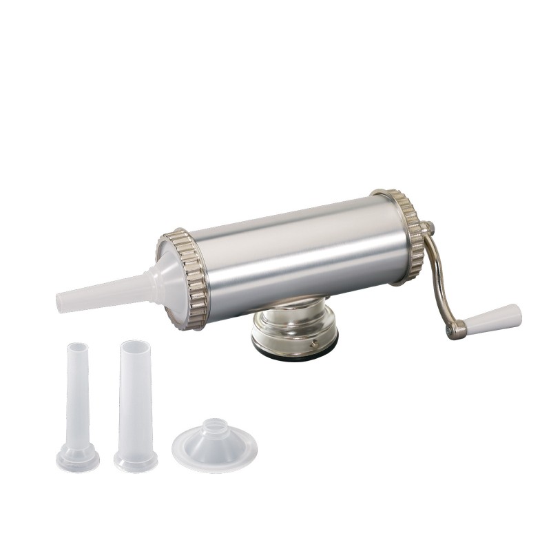 Aparat de umplut si facut carnati FLoria ZLN-2577, Capacitate 2.5Kg, Aluminiu, 3 palnii incluse