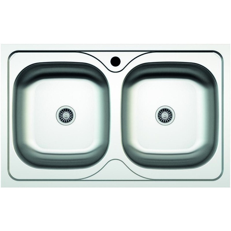 Chiuveta  ZLN-2975 cu doua cuve pentru blat Z-INOX , Inox satinat, 50x80 cm