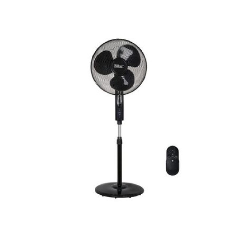 Ventilator cu picior ZILAN ZLN-1204,Negru 50W, 40 cm diametru, Telecomanda, Timer,